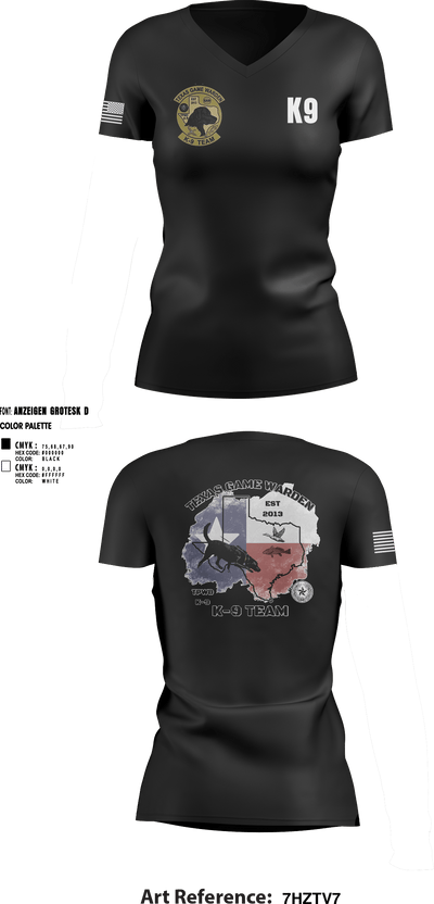 TXGW K9 77939207 Women's Short Sleeve V-neck Shirt - 1