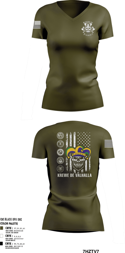 Krewe De ValhallaKrewe De Valhalla 20472021 Women's Short Sleeve V-neck Shirt - 1