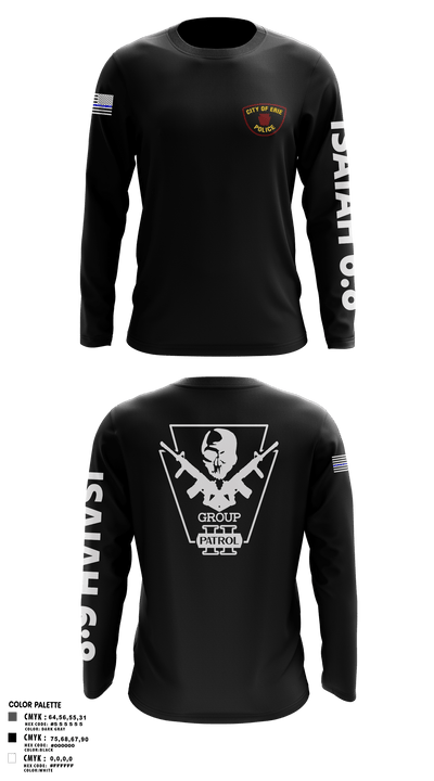 Erie police department 42261710 Long Sleeve Performance Polo - 4