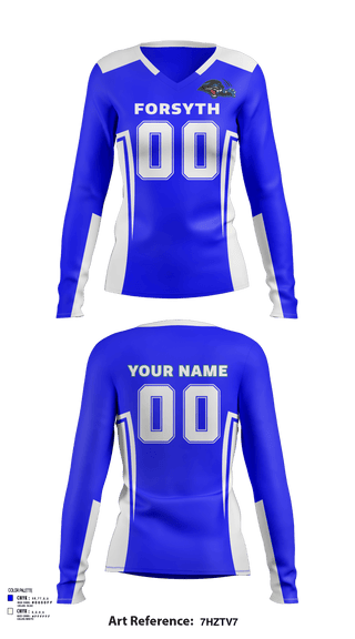 Women's Long Sleeve Vneck Shirt, Forsyth High School Volleyball, Women's Volleyball, Teamtime, Team time, sublimation, custom sports apparel, team uniforms, spirit wear, spiritwear, sports uniforms, custom shirts, team store, custom team store, fundraiser sports, apparel fundraiser
