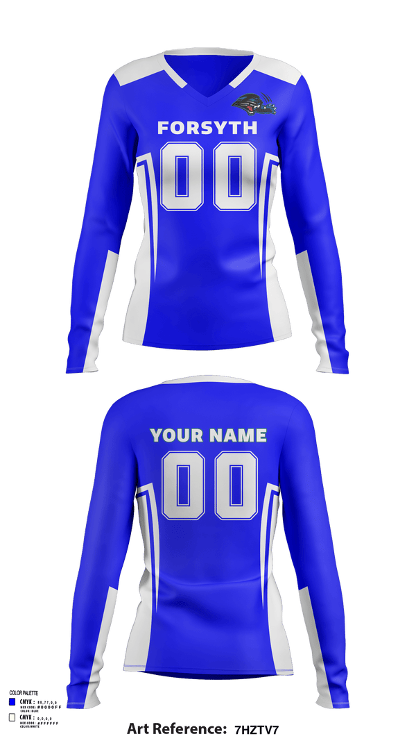 Women's Long Sleeve Vneck Shirt, Forsyth High School Volleyball, Women's Volleyball, Teamtime, Team time, sublimation, custom sports apparel, team uniforms, spirit wear, spiritwear, sports uniforms, custom shirts, team store, custom team store, fundraiser sports, apparel fundraiser