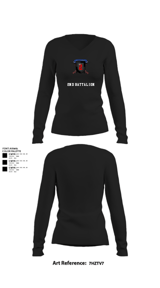 Women's Long Sleeve Vneck Shirt, 2nd Battalion, Army, Teamtime, Team time, sublimation, custom sports apparel, team uniforms, spirit wear, spiritwear, sports uniforms, custom shirts, team store, custom team store, fundraiser sports, apparel fundraiser