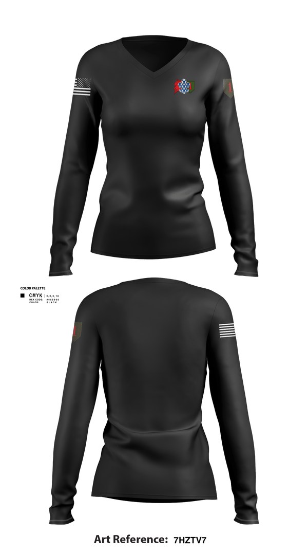 Women's Long Sleeve Vneck Shirt, 3rd plt kingsmen, Army, Teamtime, Team time, sublimation, custom sports apparel, team uniforms, spirit wear, spiritwear, sports uniforms, custom shirts, team store, custom team store, fundraiser sports, apparel fundraiser