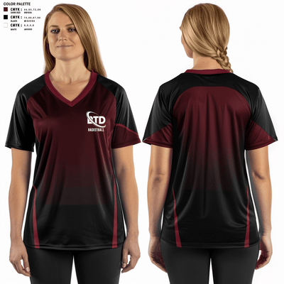 BTD 85849042 Women's Short Sleeve V-neck Shirt - 1