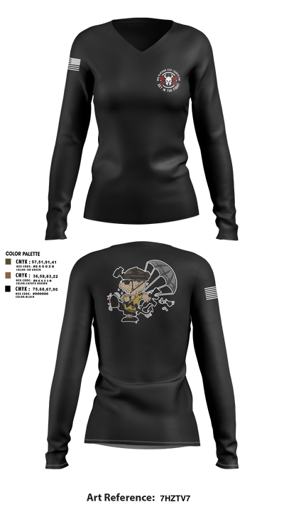 3rd Platoon, CCo, 1-508th PIR 77513198 Women's Long Sleeve V-neck Shirt - 3