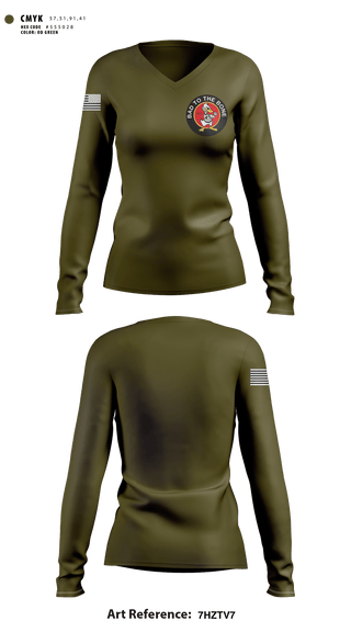 Women's Long Sleeve Vneck Shirt, D1 Ducks, Army, Teamtime, Team time, sublimation, custom sports apparel, team uniforms, spirit wear, spiritwear, sports uniforms, custom shirts, team store, custom team store, fundraiser sports, apparel fundraiser