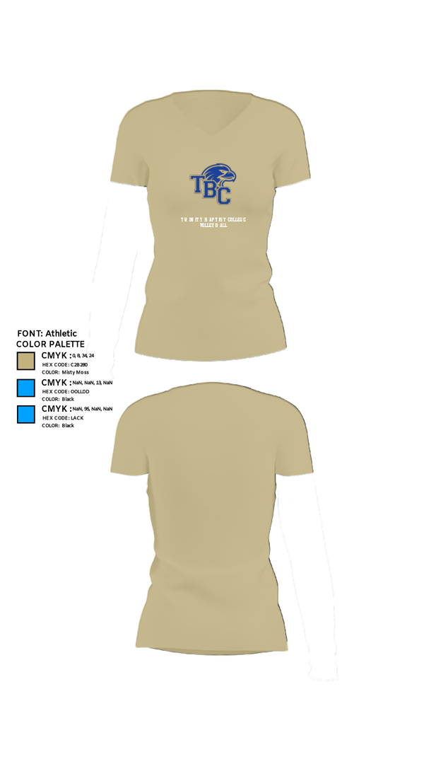 Women's Short Sleeve Vneck Shirt, Trinity Baptist College Volleyball, Women's Volleyball, Teamtime, Team time, sublimation, custom sports apparel, team uniforms, spirit wear, spiritwear, sports uniforms, custom shirts, team store, custom team store, fundraiser sports, apparel fundraiser