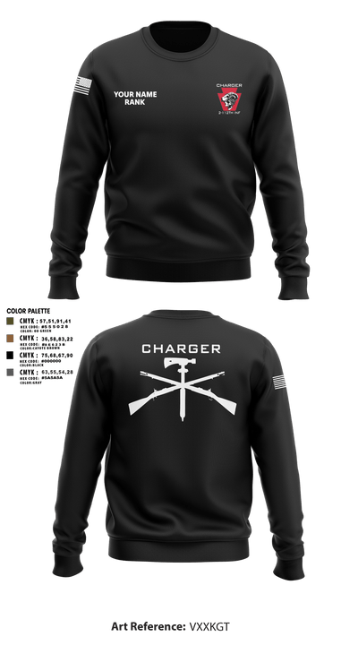 Charger Co. / 2-112th Infantry Battalion 37738588 Crew Neck Sweatshirt - 108