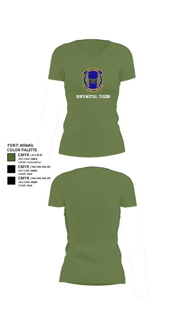 Women's Short Sleeve Vneck Shirt, 51SFS Metal Tigers, Air Force, Teamtime, Team time, sublimation, custom sports apparel, team uniforms, spirit wear, spiritwear, sports uniforms, custom shirts, team store, custom team store, fundraiser sports, apparel fundraiser