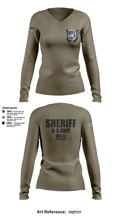 Alexander County Sheriff Office K-9 79284427 Women's Long Sleeve V-neck Shirt - 1
