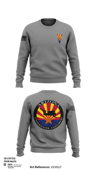 Crew Neck Sweatshirt, Arizona Underwater Explorers, Police, Teamtime, Team time, sublimation, custom sports apparel, team uniforms, spirit wear, spiritwear, sports uniforms, custom shirts, team store, custom team store, fundraiser sports, apparel fundraiser
