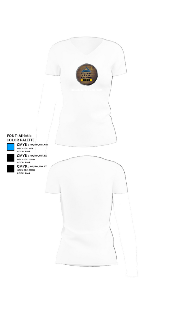 Women's Short Sleeve Vneck Shirt, Square Level and Plumb, , Teamtime, Team time, sublimation, custom sports apparel, team uniforms, spirit wear, spiritwear, sports uniforms, custom shirts, team store, custom team store, fundraiser sports, apparel fundraiser
