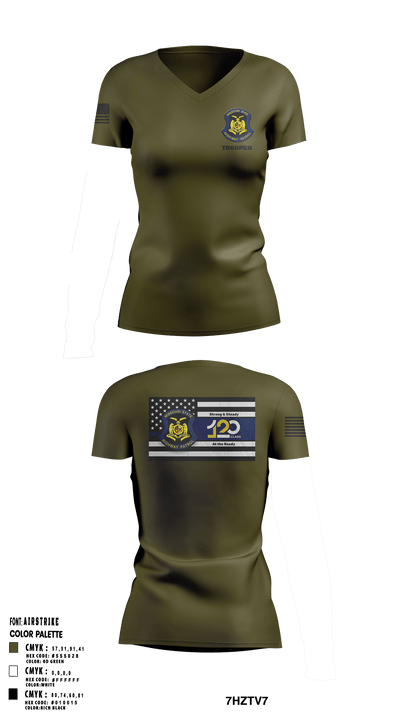 MSHP Class 120 57992195 Women's Short Sleeve V-neck Shirt - 5