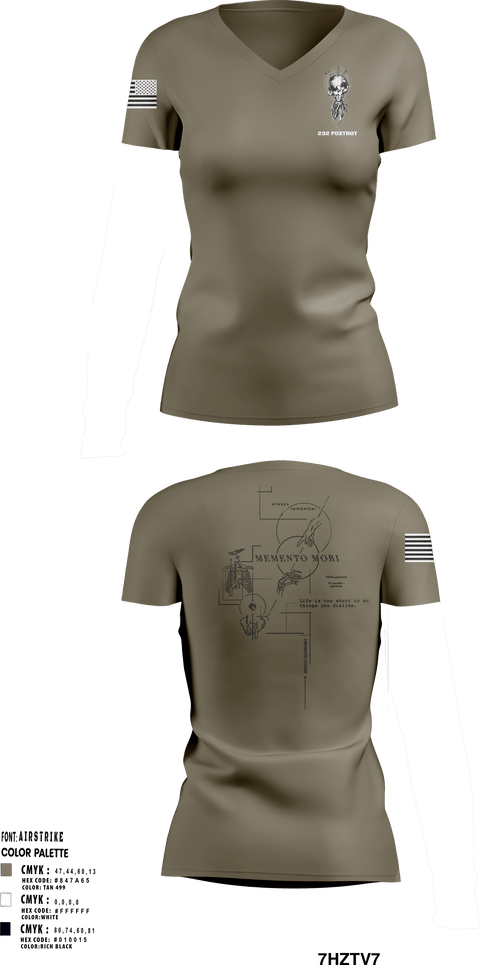 Women's Short Sleeve Vneck Shirt, 232 Foxtrot, Army, Teamtime, Team time, sublimation, custom sports apparel, team uniforms, spirit wear, spiritwear, sports uniforms, custom shirts, team store, custom team store, fundraiser sports, apparel fundraiser