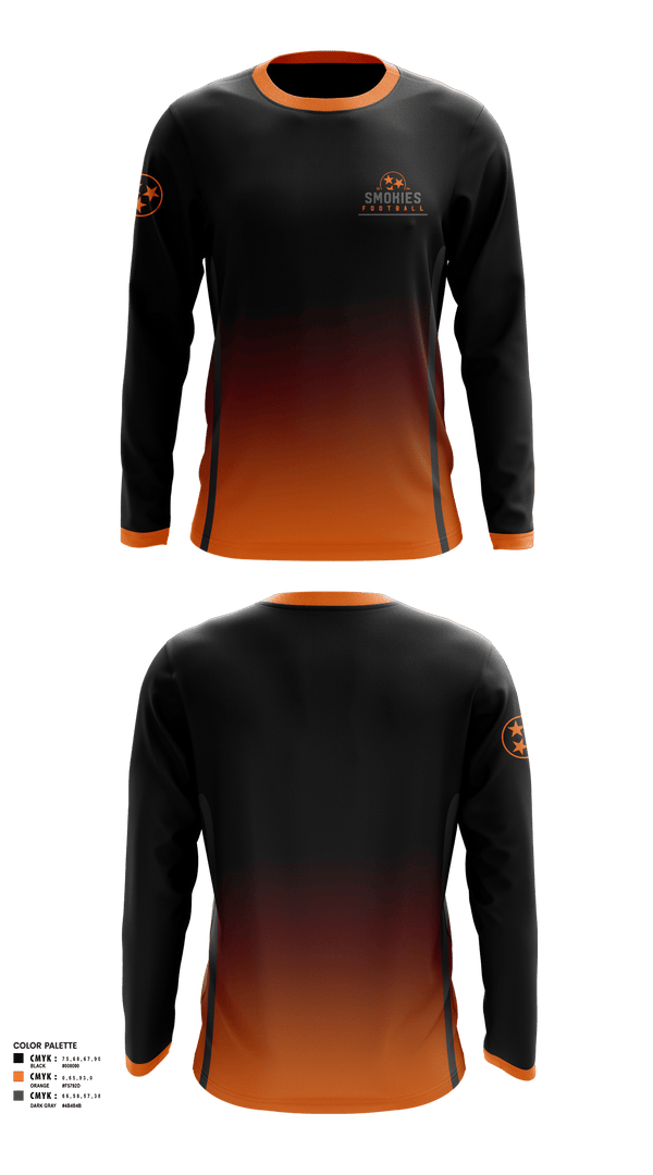 Long Sleeve Performance Shirt, Smokies, Football, Teamtime, Team time, sublimation, custom sports apparel, team uniforms, spirit wear, spiritwear, sports uniforms, custom shirts, team store, custom team store, fundraiser sports, apparel fundraiser