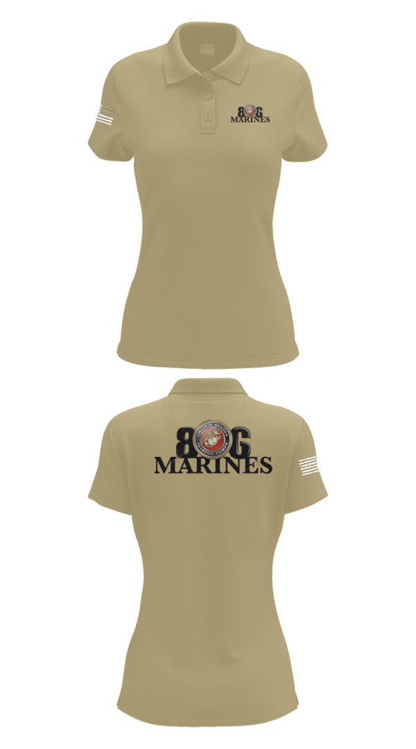 Women's Short Sleeve Performance Polo, 806 Marines, Marines, Teamtime, Team time, sublimation, custom sports apparel, team uniforms, spirit wear, spiritwear, sports uniforms, custom shirts, team store, custom team store, fundraiser sports, apparel fundraiser