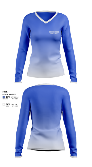 Women's Long Sleeve Vneck Shirt, Phoenix Union High School District Classified Employees Association, Cycling, Teamtime, Team time, sublimation, custom sports apparel, team uniforms, spirit wear, spiritwear, sports uniforms, custom shirts, team store, custom team store, fundraiser sports, apparel fundraiser