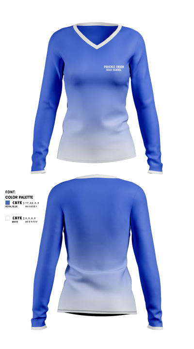 Phoenix Union High School District Classified Employees Association 78319335 Women's Long Sleeve V-neck Shirt - 2