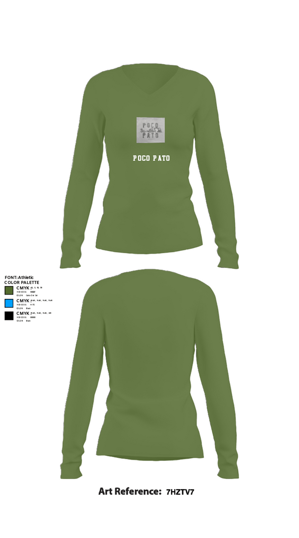 Women's Long Sleeve Vneck Shirt, Poco Pato, , Teamtime, Team time, sublimation, custom sports apparel, team uniforms, spirit wear, spiritwear, sports uniforms, custom shirts, team store, custom team store, fundraiser sports, apparel fundraiser