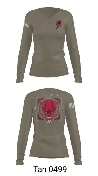 3d SGX 10101271 Women's Long Sleeve V-neck Shirt - 77