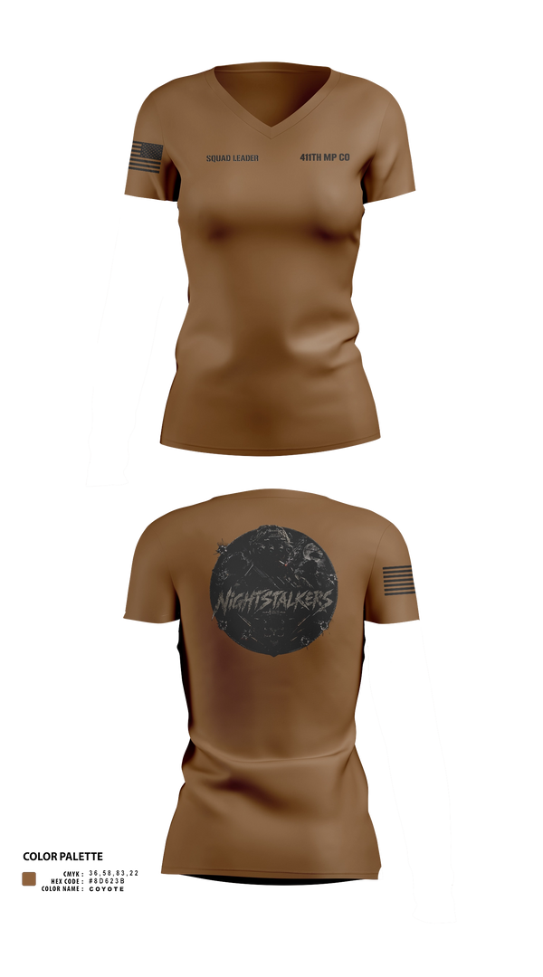 Womens Short Sleeve Vneck Shirt, 411TH MP CO, Army, Teamtime, Team time, sublimation, custom sports apparel, team uniforms, spirit wear, spiritwear, sports uniforms, custom shirts, team store, custom team store, fundraiser sports, apparel fundraiser