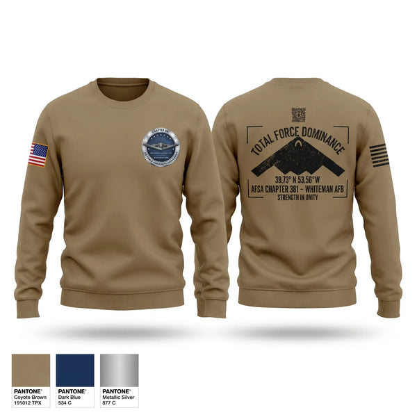 Crew Neck Sweatshirt, AFSA CHAPTER 881, Air Force, Teamtime, Team time, sublimation, custom sports apparel, team uniforms, spirit wear, spiritwear, sports uniforms, custom shirts, team store, custom team store, fundraiser sports, apparel fundraiser
