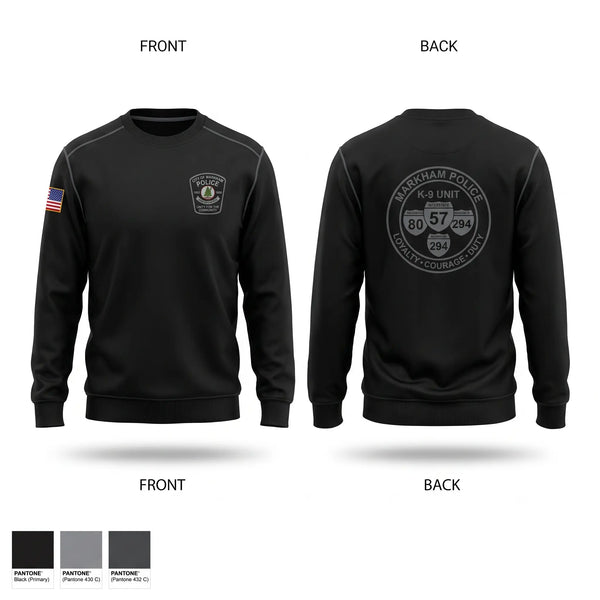 Crew Neck Sweatshirt, Markham Police K-9 Unit, Police, Teamtime, Team time, sublimation, custom sports apparel, team uniforms, spirit wear, spiritwear, sports uniforms, custom shirts, team store, custom team store, fundraiser sports, apparel fundraiser