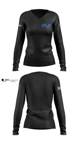 Womens Long Sleeve Vneck Shirt, Florence Regional Airport DPS, Police, Teamtime, Team time, sublimation, custom sports apparel, team uniforms, spirit wear, spiritwear, sports uniforms, custom shirts, team store, custom team store, fundraiser sports, apparel fundraiser