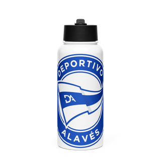 La Liga side Deportivo Alavés 90150587 Stainless Steel Water Bottle with a Straw Lid