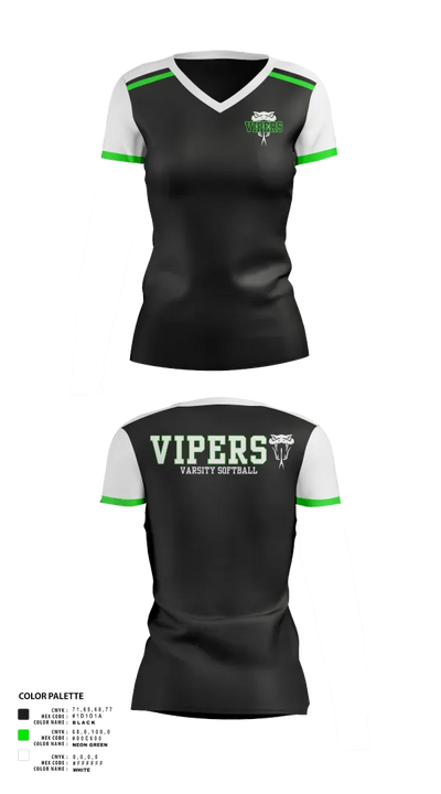 Vipers 16996176 Women's Short Sleeve V-neck Shirt - 1