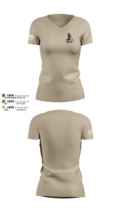 MESG-1 71337313 Women's Short Sleeve V-neck Shirt - 102