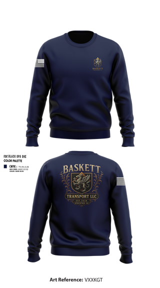 Crew Neck Sweatshirt, Baskett Transport LLC, , Teamtime, Team time, sublimation, custom sports apparel, team uniforms, spirit wear, spiritwear, sports uniforms, custom shirts, team store, custom team store, fundraiser sports, apparel fundraiser