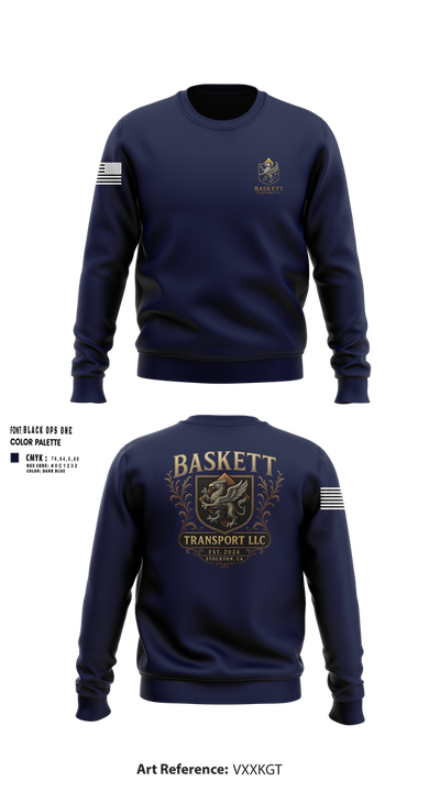 Baskett Transport LLC 45645919 Crew Neck Sweatshirt - 23