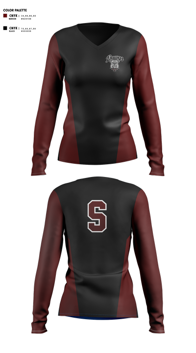 Sobrato HS Bulldogs 65561027 Women's Long Sleeve V-neck Shirt - 5