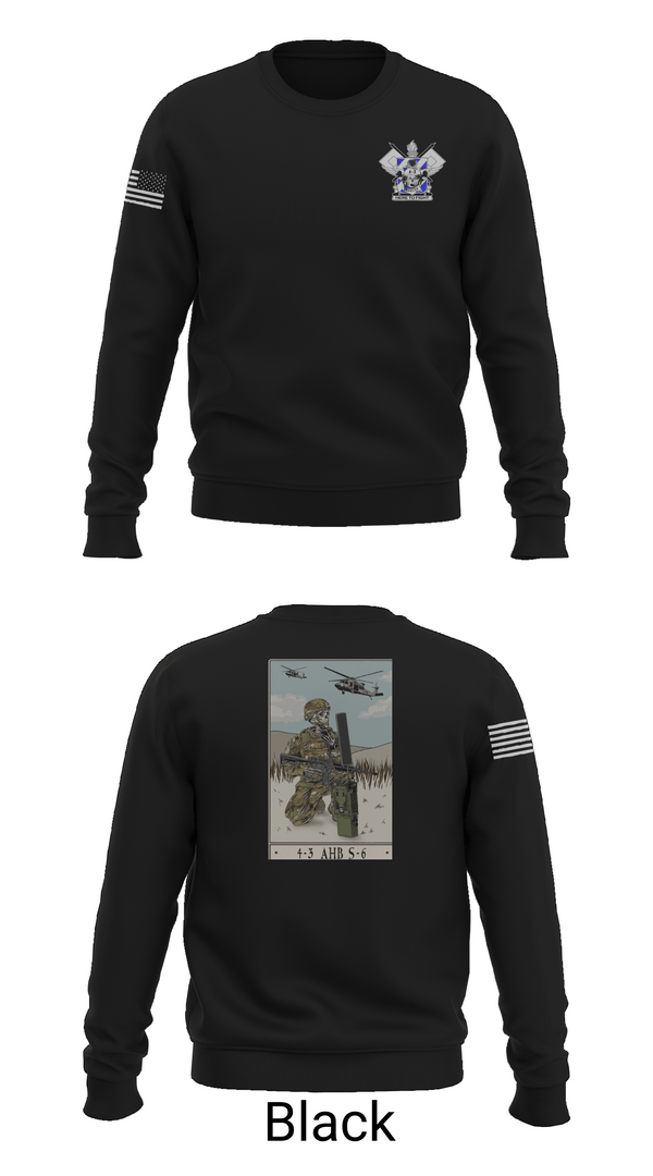 Crew Neck Sweatshirt, 4-3 HHC, Army, Teamtime, Team time, sublimation, custom sports apparel, team uniforms, spirit wear, spiritwear, sports uniforms, custom shirts, team store, custom team store, fundraiser sports, apparel fundraiser
