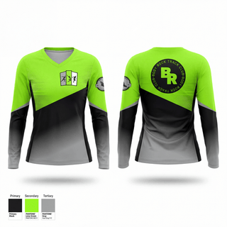 Womens Long Sleeve Vneck Shirt, Body Rock Track Club, Track & Field, Teamtime, Team time, sublimation, custom sports apparel, team uniforms, spirit wear, spiritwear, sports uniforms, custom shirts, team store, custom team store, fundraiser sports, apparel fundraiser