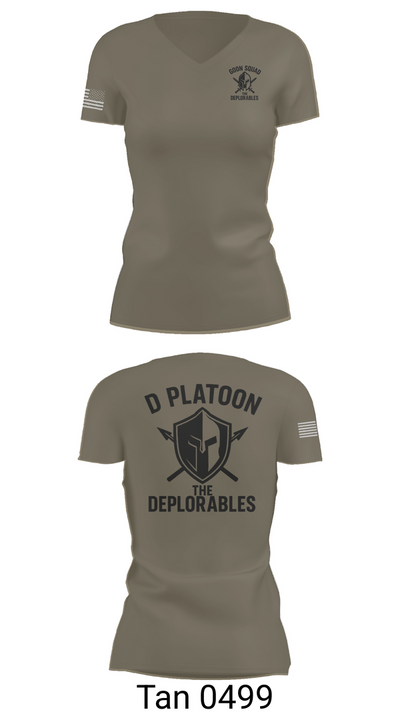 D Platoon 37319682 Women's Short Sleeve V-neck Shirt - 65