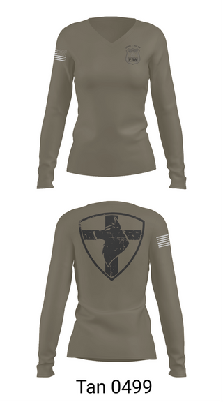 Womens Long Sleeve Vneck Shirt, Whitesboro PBA, , Teamtime, Team time, sublimation, custom sports apparel, team uniforms, spirit wear, spiritwear, sports uniforms, custom shirts, team store, custom team store, fundraiser sports, apparel fundraiser