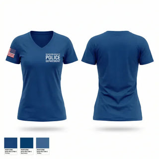 Womens Short Sleeve Vneck Shirt, Dearborn Heights Police Department, Police, Teamtime, Team time, sublimation, custom sports apparel, team uniforms, spirit wear, spiritwear, sports uniforms, custom shirts, team store, custom team store, fundraiser sports, apparel fundraiser
