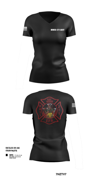 Womens Short Sleeve Vneck Shirt, MWSS-271 ARFF, , Teamtime, Team time, sublimation, custom sports apparel, team uniforms, spirit wear, spiritwear, sports uniforms, custom shirts, team store, custom team store, fundraiser sports, apparel fundraiser