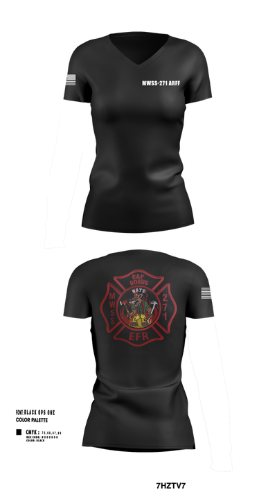ARFF 58194852 Women's Short Sleeve V-neck Shirt - 101