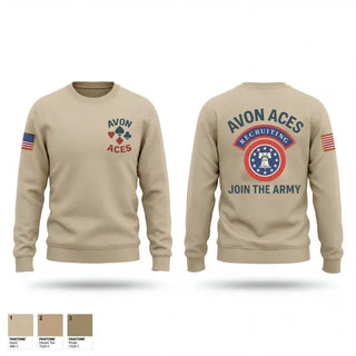 Crew Neck Sweatshirt, Avon Indiana Recruiting Station, Army, Teamtime, Team time, sublimation, custom sports apparel, team uniforms, spirit wear, spiritwear, sports uniforms, custom shirts, team store, custom team store, fundraiser sports, apparel fundraiser