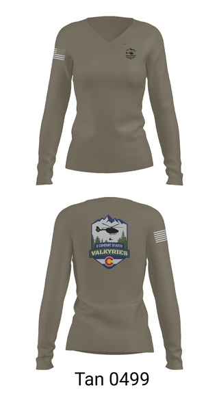 Womens Long Sleeve Vneck Shirt, D Co 3-140th AVN, National Guard, Teamtime, Team time, sublimation, custom sports apparel, team uniforms, spirit wear, spiritwear, sports uniforms, custom shirts, team store, custom team store, fundraiser sports, apparel fundraiser