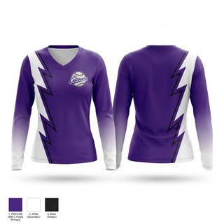 Womens Long Sleeve Vneck Shirt, The Left Overs, Baseball, Teamtime, Team time, sublimation, custom sports apparel, team uniforms, spirit wear, spiritwear, sports uniforms, custom shirts, team store, custom team store, fundraiser sports, apparel fundraiser