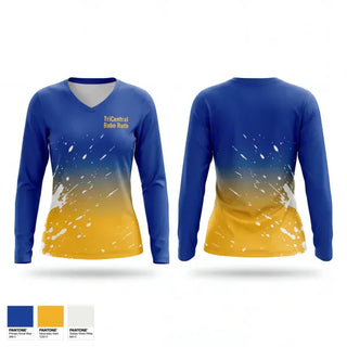 Womens Long Sleeve Vneck Shirt, Tri-Central Babe Ruth, Baseball, Teamtime, Team time, sublimation, custom sports apparel, team uniforms, spirit wear, spiritwear, sports uniforms, custom shirts, team store, custom team store, fundraiser sports, apparel fundraiser