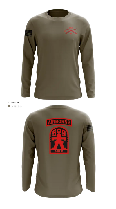 3-509th Parachute Infantry BN Able Nation 10459424 Long Sleeve Performance Shirt 22
