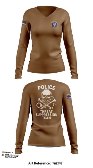 Womens Long Sleeve Vneck Shirt, New Jersey Department of Corrections, Police, Teamtime, Team time, sublimation, custom sports apparel, team uniforms, spirit wear, spiritwear, sports uniforms, custom shirts, team store, custom team store, fundraiser sports, apparel fundraiser