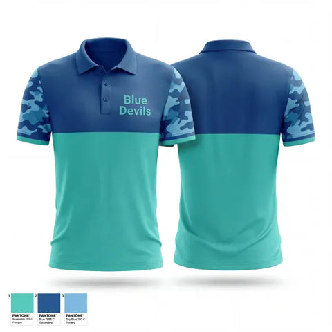 Short Sleeve Performance Polo, Blue Devils, Baseball, Teamtime, Team time, sublimation, custom sports apparel, team uniforms, spirit wear, spiritwear, sports uniforms, custom shirts, team store, custom team store, fundraiser sports, apparel fundraiser