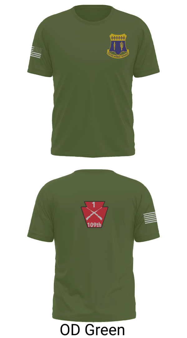 Old School Cotton Feel Shirt, A co 1/109, National Guard, Teamtime, Team time, sublimation, custom sports apparel, team uniforms, spirit wear, spiritwear, sports uniforms, custom shirts, team store, custom team store, fundraiser sports, apparel fundraiser