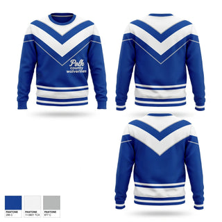 Crew Neck Sweatshirt, Polk county wolverines, Cheer, Teamtime, Team time, sublimation, custom sports apparel, team uniforms, spirit wear, spiritwear, sports uniforms, custom shirts, team store, custom team store, fundraiser sports, apparel fundraiser
